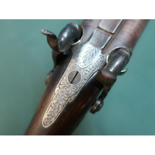 78 - Gasquoine & Dyson side by side percussion cap sporting gun, converted from flintlock, with 29 inch D... 