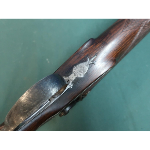 78 - Gasquoine & Dyson side by side percussion cap sporting gun, converted from flintlock, with 29 inch D... 