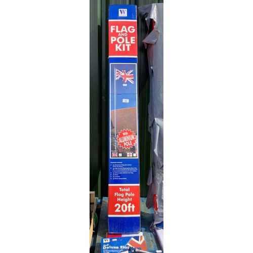 29 - Boxed flag and pole kit with 20 ft pole and extra flag