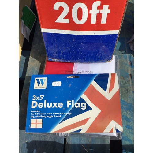 30 - Boxed flag and pole kit with 20 ft pole and extra flag