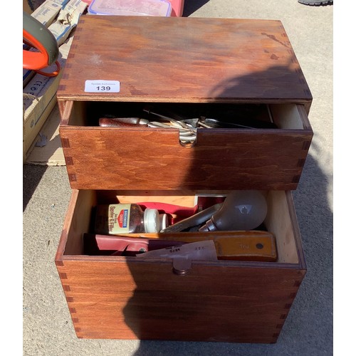 139 - Small two door tool chest with tools
