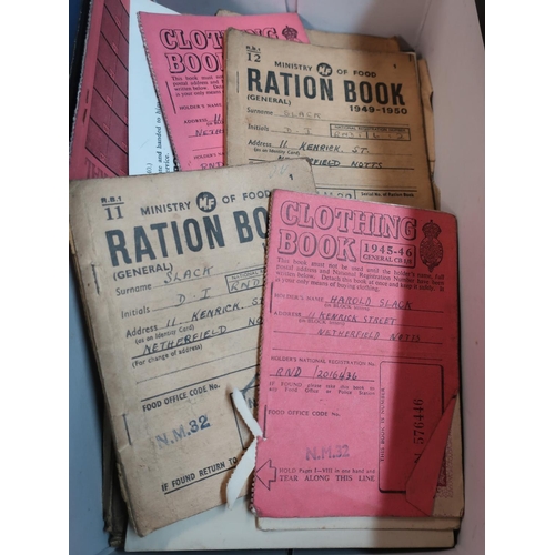 146 - Selection of military paperwork and ephemera including trailing books, ration books inert shell casi... 