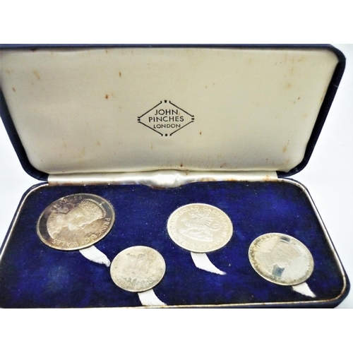 John Pinches Investiture of Prince Charles 1969 four silver coin