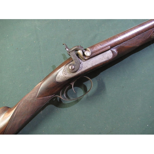 78 - Gasquoine & Dyson side by side percussion cap sporting gun, converted from flintlock, with 29 inch D... 