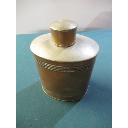 87 - A large brass bottle, possible military use, dated 1942