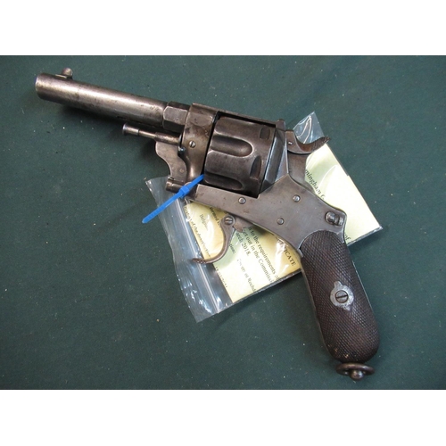 91 - Deactivated Belgium 11mm revolver with folding trigger and lanyard ring with new spec COD 18/3/21