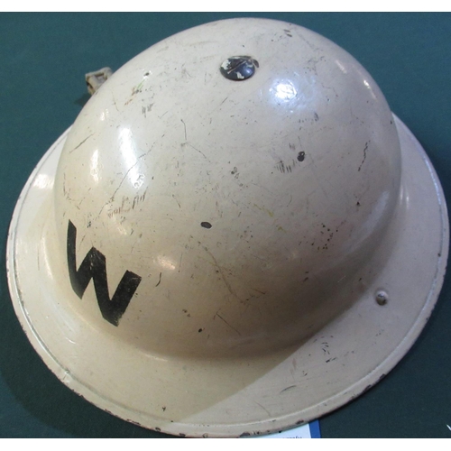 11 - British WWII period London air wardens senior helmet, 