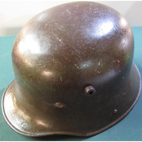 21 - WWI period German M16 steel helmet with liner stamped TJ66