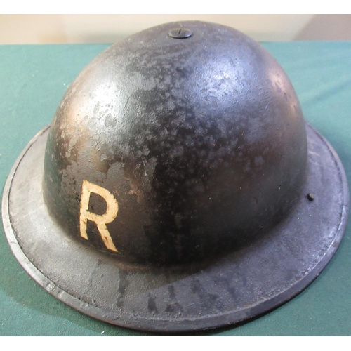36 - British WWII period Civil Defence steel helmet marked 