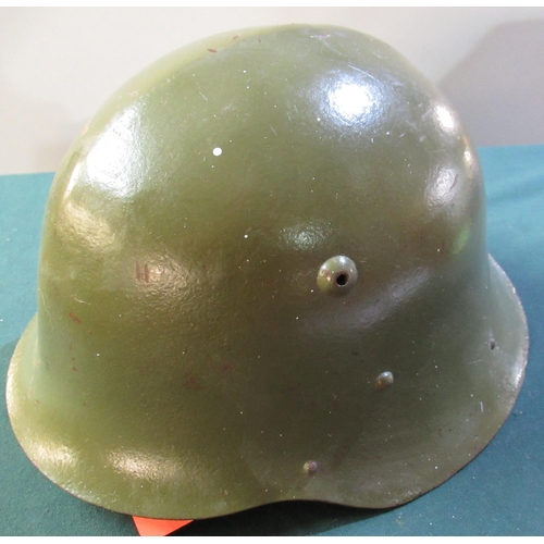 42 - Bulgarian 1936 patent steel helmet with leather liner and chinstraps (axis country until 1944 prior ... 