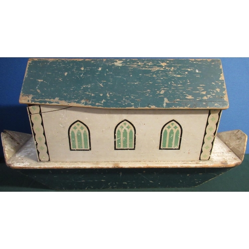 937 - A child's wooden painted Noah's Ark with carved wooden accessories inc. animals and people