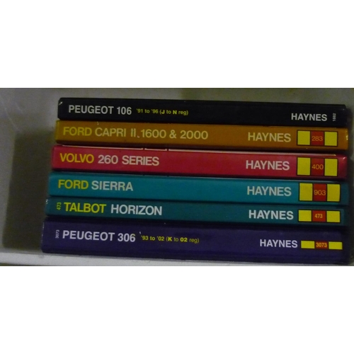 947 - Six Haynes manuals including Volvo 260 series, Ford Capri 2, Talbot Horizon, Peugeot 306, Ford Sierr... 