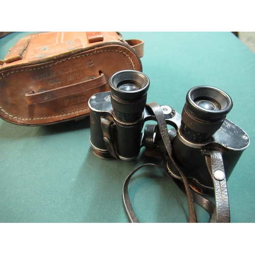 157 - Leather cased pair of E.Leitz Etzlar 6x30 binoculars in tan leather case marked Binocular Prismatic ... 