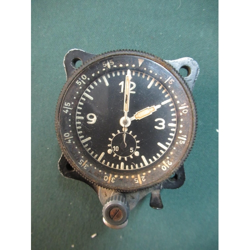 166 - Circa WWII period fighter planes cockpit dial clock serial no:829883 and a later variometer (2)