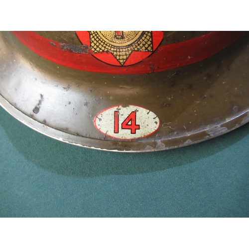 5 - British area 14 auxiliary fire service WWII period helmet with liner and chinstrap
