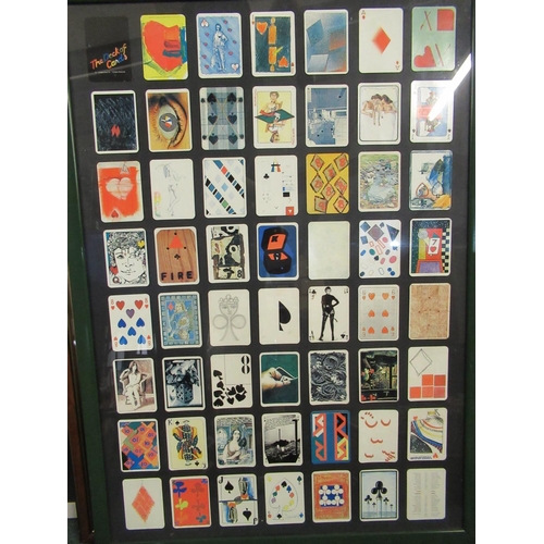 930 - Framed deck of cards featuring works of art by David Hockney, Anthony Frost, Patrick Caulfield, Magg... 