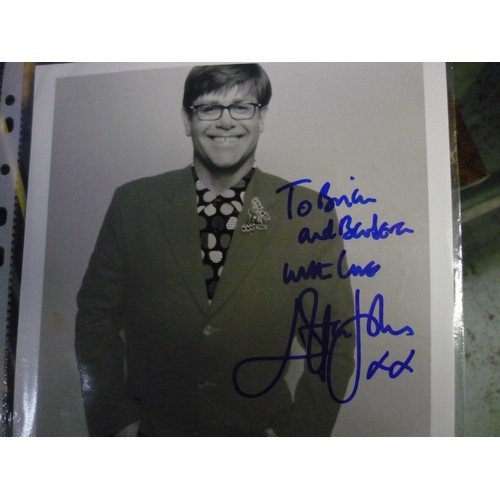 590 - Collection of signed, printed and other Autographs Musicians and Bands incl. Elton John, Bryan Ferry... 