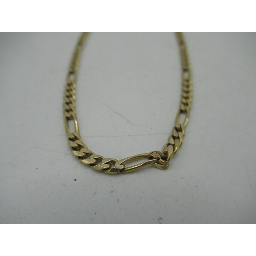10 - 9ct gold Figaro chain necklace with lobster claw clasp L50cm, 11.5g