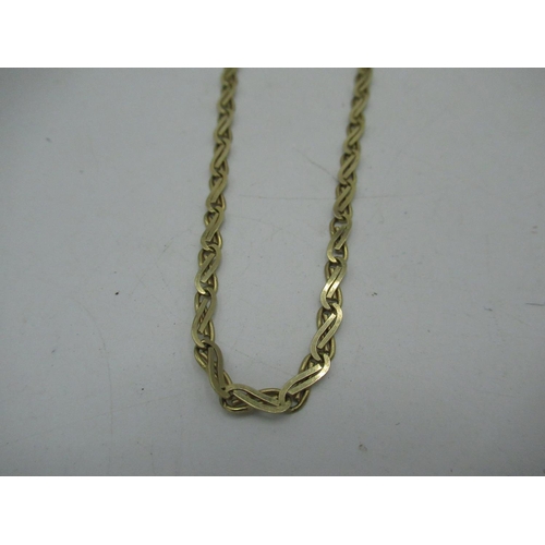 11 - 9ct gold flat chain necklace with lobster claw clasp L61cm, 11.1g
