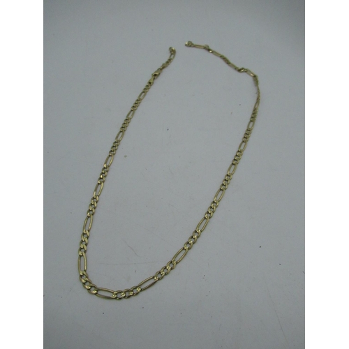 19 - 9ct gold 4mm figaro chain necklace with lobster claw clasp (AF) L46cm 8.9g