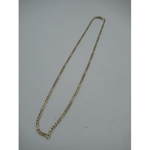 20 - 9ct gold 3mm Figaro chain necklace with spring ring clasp (AF) L54cm 10.3g
