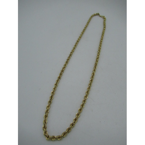 33 - Hallmarked 9ct gold rope chain necklace with spring ring clasp L50cm 10.1g