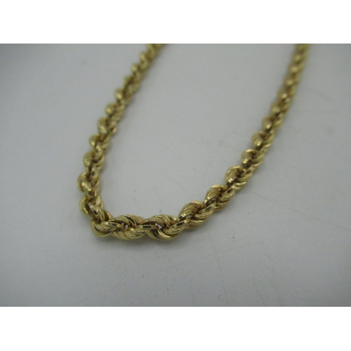 33 - Hallmarked 9ct gold rope chain necklace with spring ring clasp L50cm 10.1g