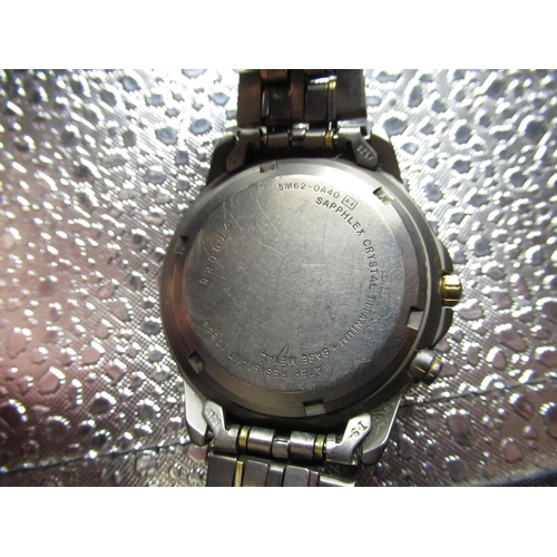 52 - Seiko Kinetic titanium with date, titanium case original bi metallic bracelet, screw off case back m... 