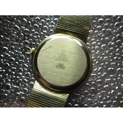 53 - Vintage fashion watch, gold plated case on integral bracelet snap on case back, diameter including c... 