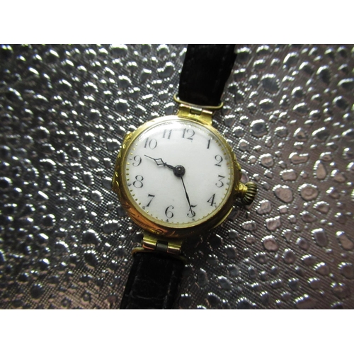57 - Late 19th C early 20th C LeCoultre & Cie lady's hand wound wristwatch, gold cased tested to 18ct wit... 