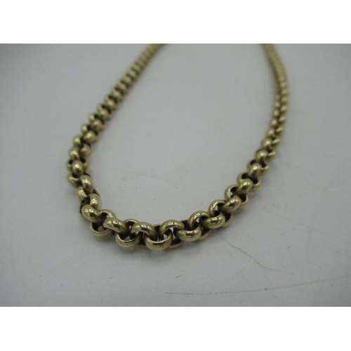9 - 9ct gold cable chain necklace with lobster claw clasp  L54cm, 17g