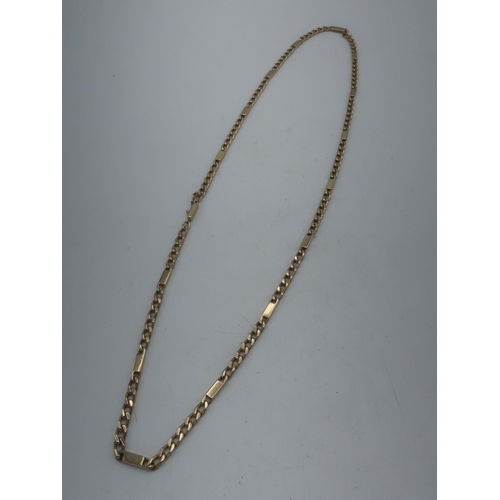 110 - 9ct gold Figaro chain necklace with bracelet clasp stamped 375 L68cm 41.1g