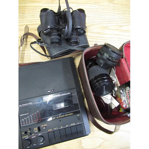 151 - 1980s Nokia SL837 slide projection control, Hanimex 8x30mm binoculars in case, Sekonda quartz wristw... 