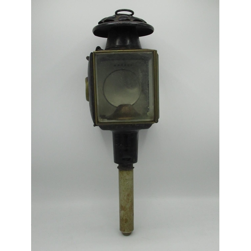 164 - Patent brass carriage lamp H45cm