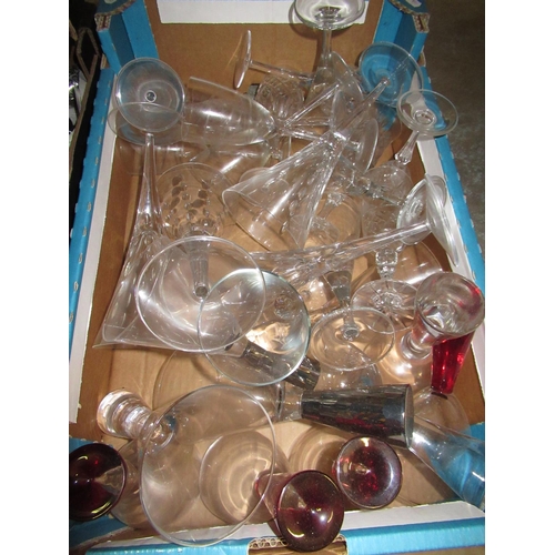 168 - Four heavy lead whisky tumblers, other lead crystal including: water jugs, ice bucket and other glas... 