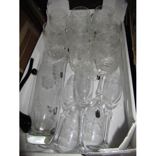 168 - Four heavy lead whisky tumblers, other lead crystal including: water jugs, ice bucket and other glas... 