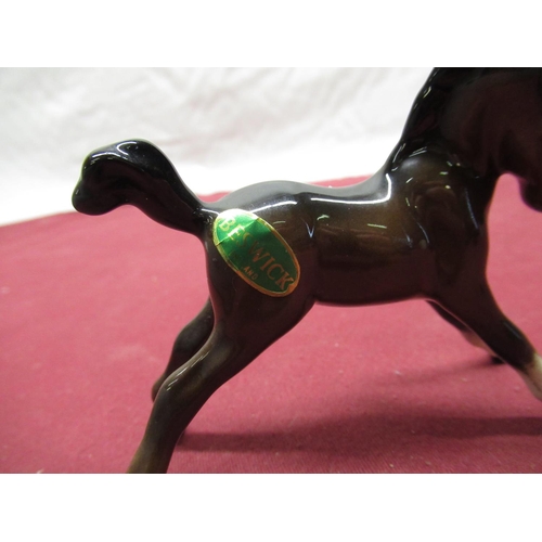 173 - Beswick ram bearing original label H9cm, smaller ram H8cm, Beswick sheep H6cm, Beswick boarder colli... 