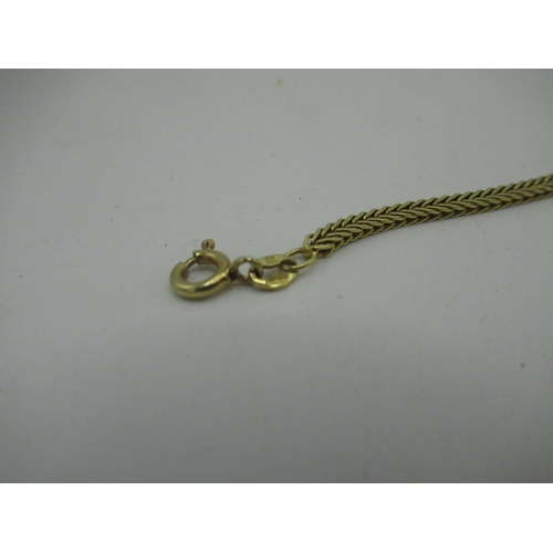 656 - 9ct gold snake chain bracelet with spring ring clasp stamped 375 L18cm 4.3g and a yellow metal neckl... 