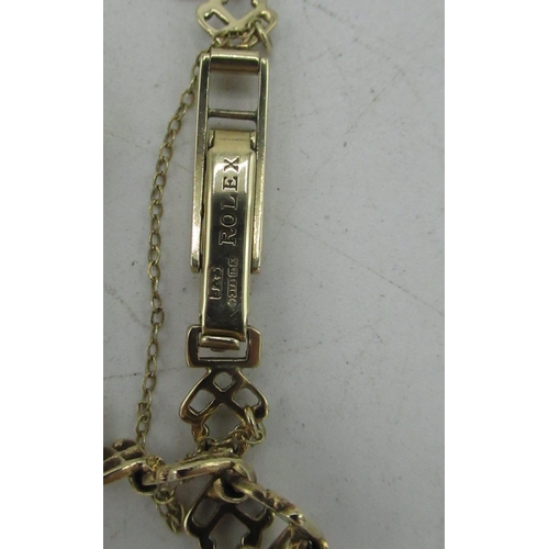 665 - Tudor Royal ladies wrist watch with Hallmarked 9ct gold bracelet case stamped 375 Rolex