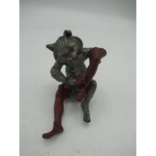 740 - Cold painted bronze figure of puss in boots