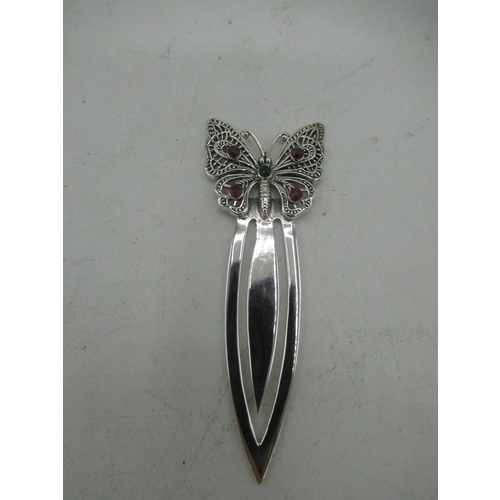 741 - Silver butterfly bookmark stamped Sterling