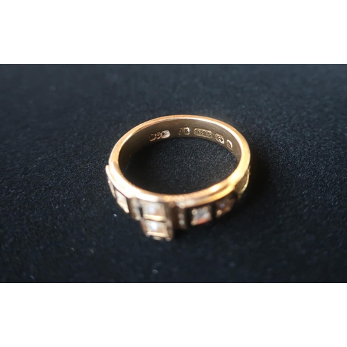 6 - Victorian Hallmarked 15ct gold mourning ring inset with sea pearls and hair stamped 15.625,  Birming... 