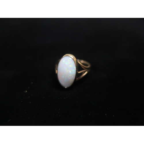 11 - 9ct gold opal ring stamped 9ct Size K and a Hallmarked 9ct gold and yellow stone ring Size O