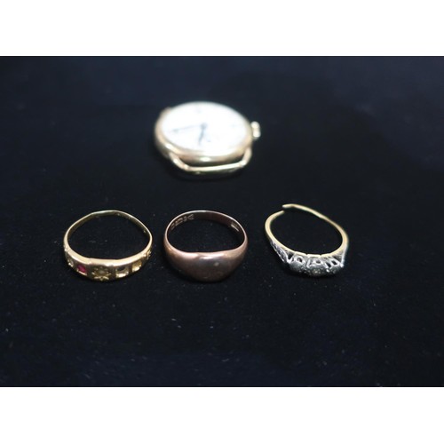 33 - 18ct gold half hoop eternity ring (AF missing most stones), 18ct gold three stone diamond ring (AF s... 