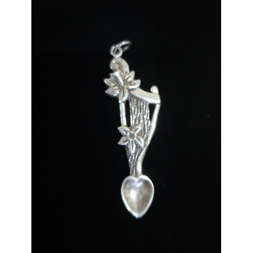 45 - Heart shaped Sterling silver vesta with enamel cherub stamped 925 silver, a Sterling silver love spo... 