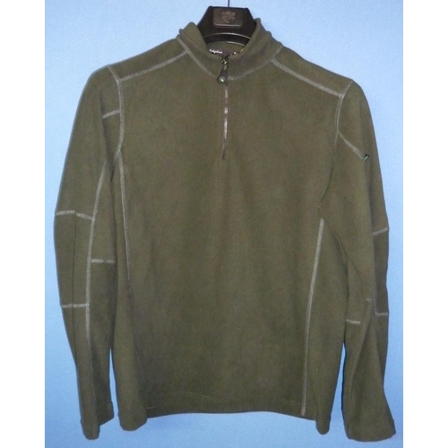 80 - Ridgeline Norwegian half zipped fleece top, colour olive green, size M