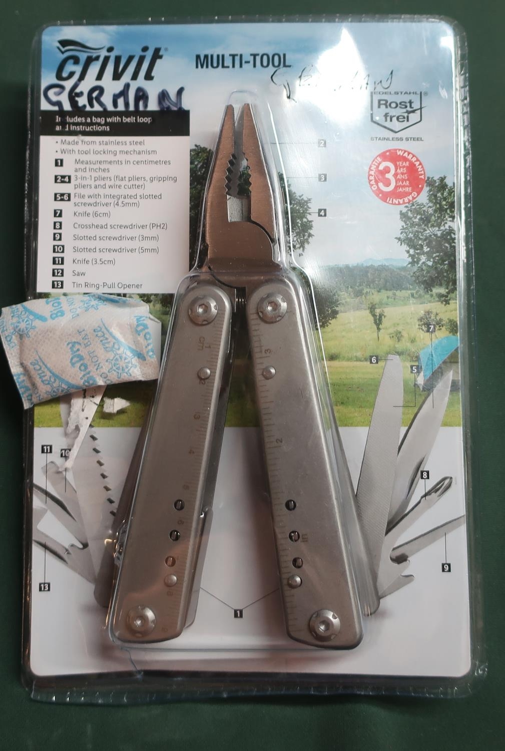 Crivit multi tool as new in packing with belt pouch