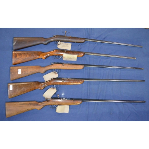 730 - 5 Webley and Scott bolt action .410 shotguns serial nos. 20510, 40260, 41995, 5303, 42760 (5) (shotg... 