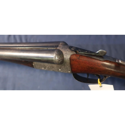 744 - P.D. Malloch 12 bore side by side ejector shotgun with 28