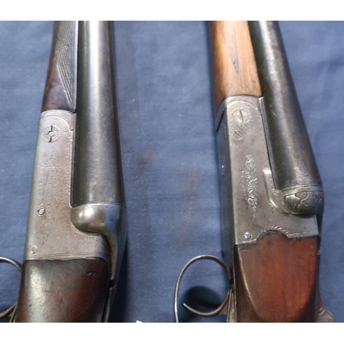 745 - Midland Gun Co 12B side by side shotgun serial no.95281 and a Ligano 12B side by side shotgun serial... 